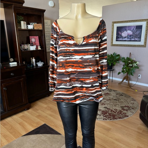 Elementz Tops - Elementz multicolor 3/4 sleeves Vneck blouse-size L
